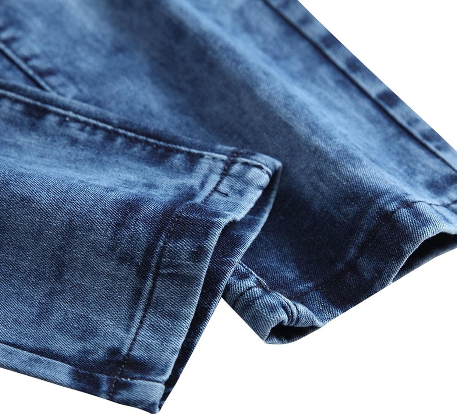 Herr Ripped Jeans Lounge Comfort Herrbyxor med resår i midjan Biker Slim Fit Jeans för män