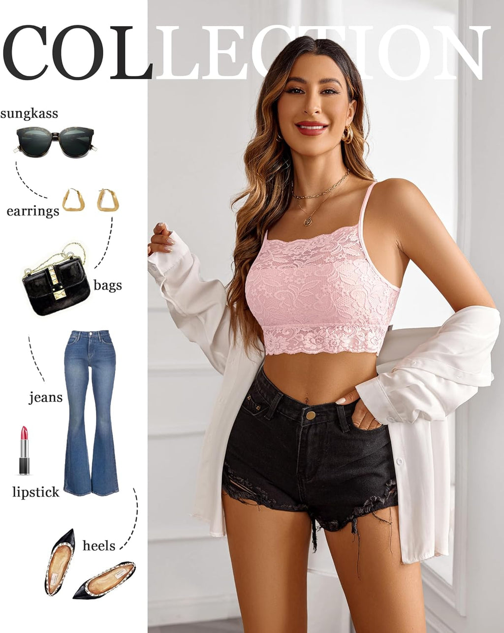 Avidlove Damer spets crop top camilose undertröja magfri toppar