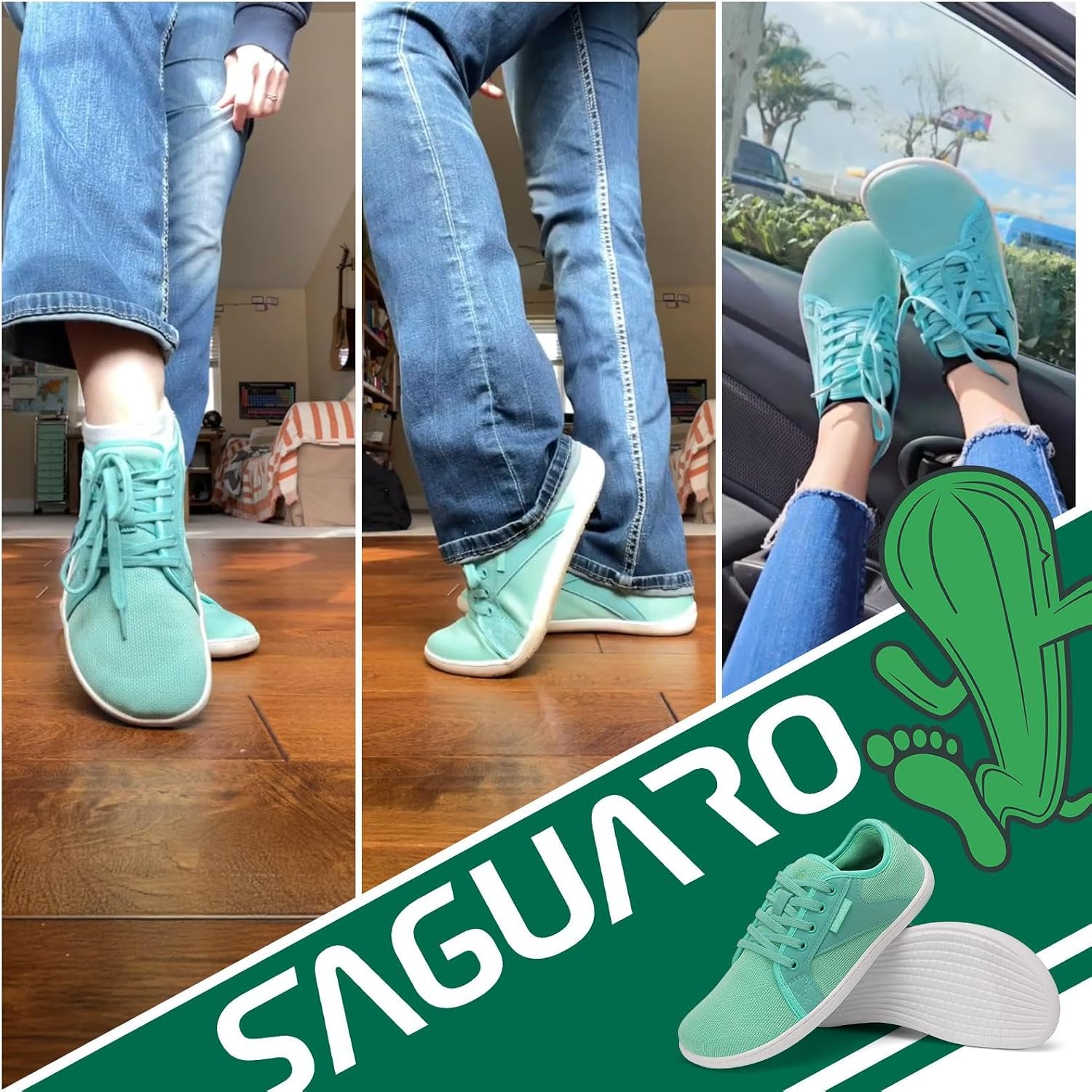 SAGUARO Unisex Knit Barfoot skor med Zero Drop Sula, Luck , Storlek 36–48