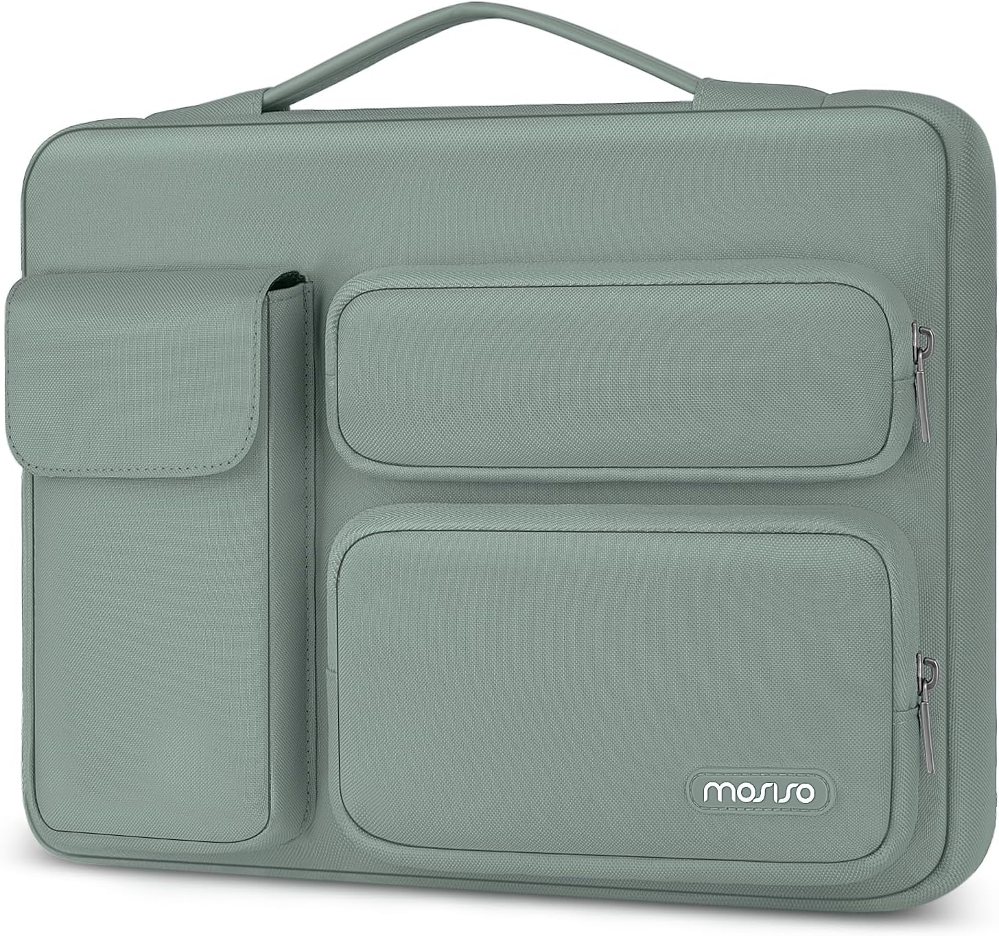 MOSISO 360 Protective Laptop Sleeve 14 inch, Laptop Sleeve Compatible with HP Dell ASUS Acer, HP Stream, Dell Latitude, IdeaPad, Side Opening Bag with 2 Raised and 1 Flapover Pockets
