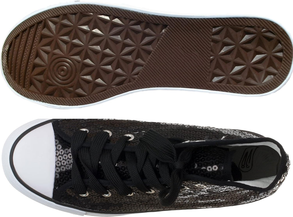 Brandsseller Dam Glitter sneakers paljetter halv höga spets damstövlar.