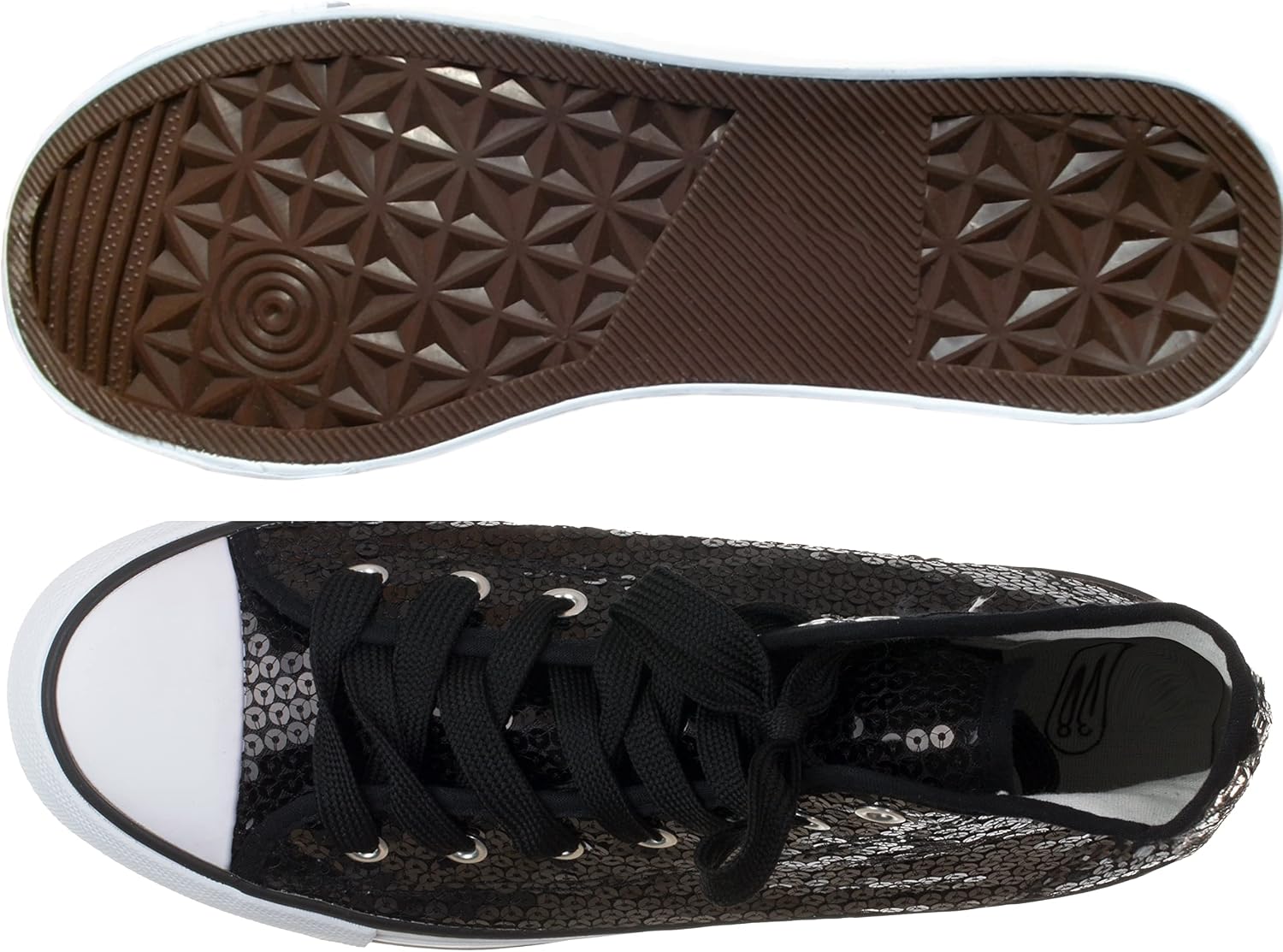 Brandsseller Dam Glitter sneakers paljetter halv höga spets damstövlar.