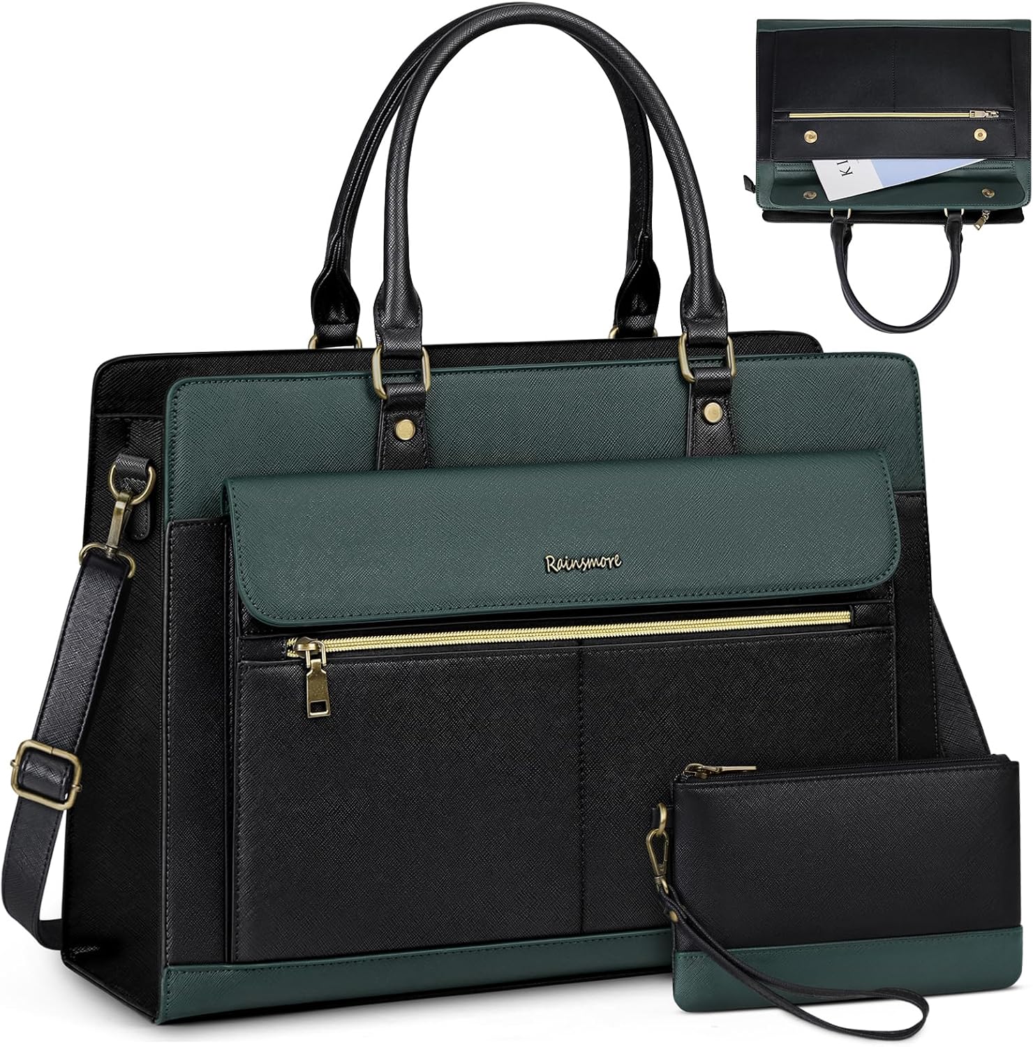 RAINSMORE Handväska damer shopper damer stor med plånbok 2-delat set