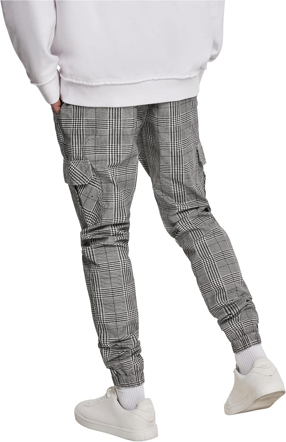 Urban Classics herr Byxor Aop Glencheck Cargo Jog Pants