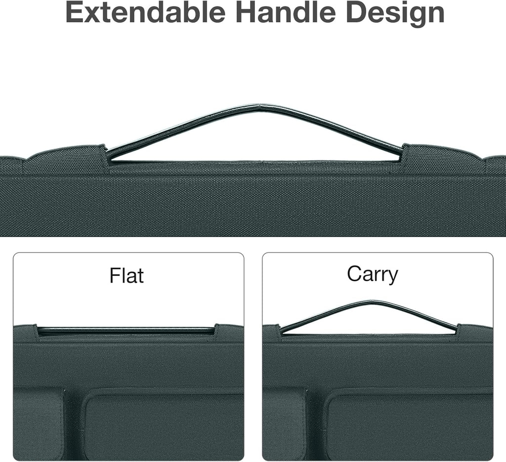 MOSISO 360 Protective Laptop Sleeve 14 inch, Laptop Sleeve Compatible with HP Dell ASUS Acer, HP Stream, Dell Latitude, IdeaPad, Side Opening Bag with 2 Raised and 1 Flapover Pockets