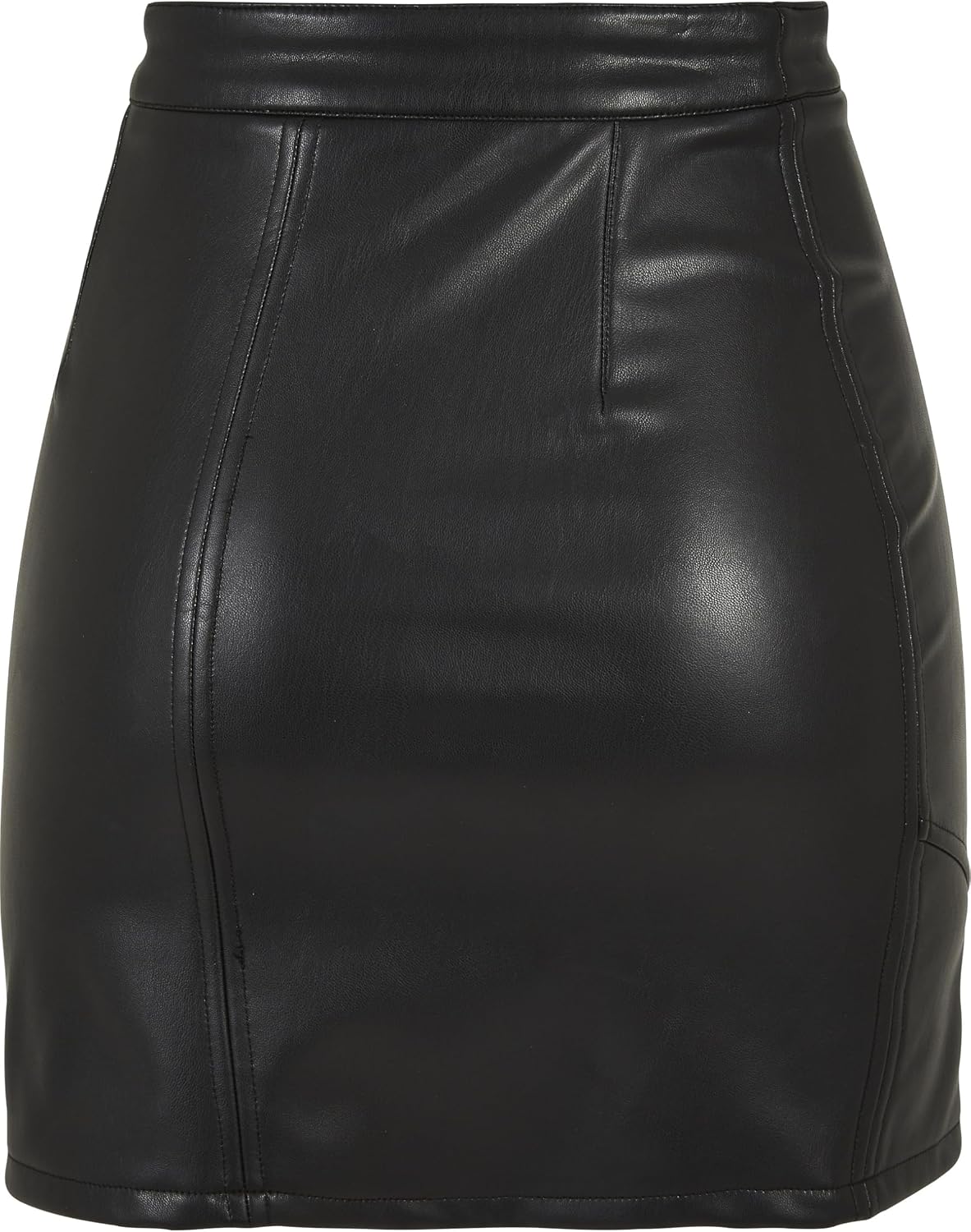 Urban Classics Biker kjol i syntetiskt läder, damkjol i konstläderlook, finns i svart, storlekar XS-5XL, svart, M