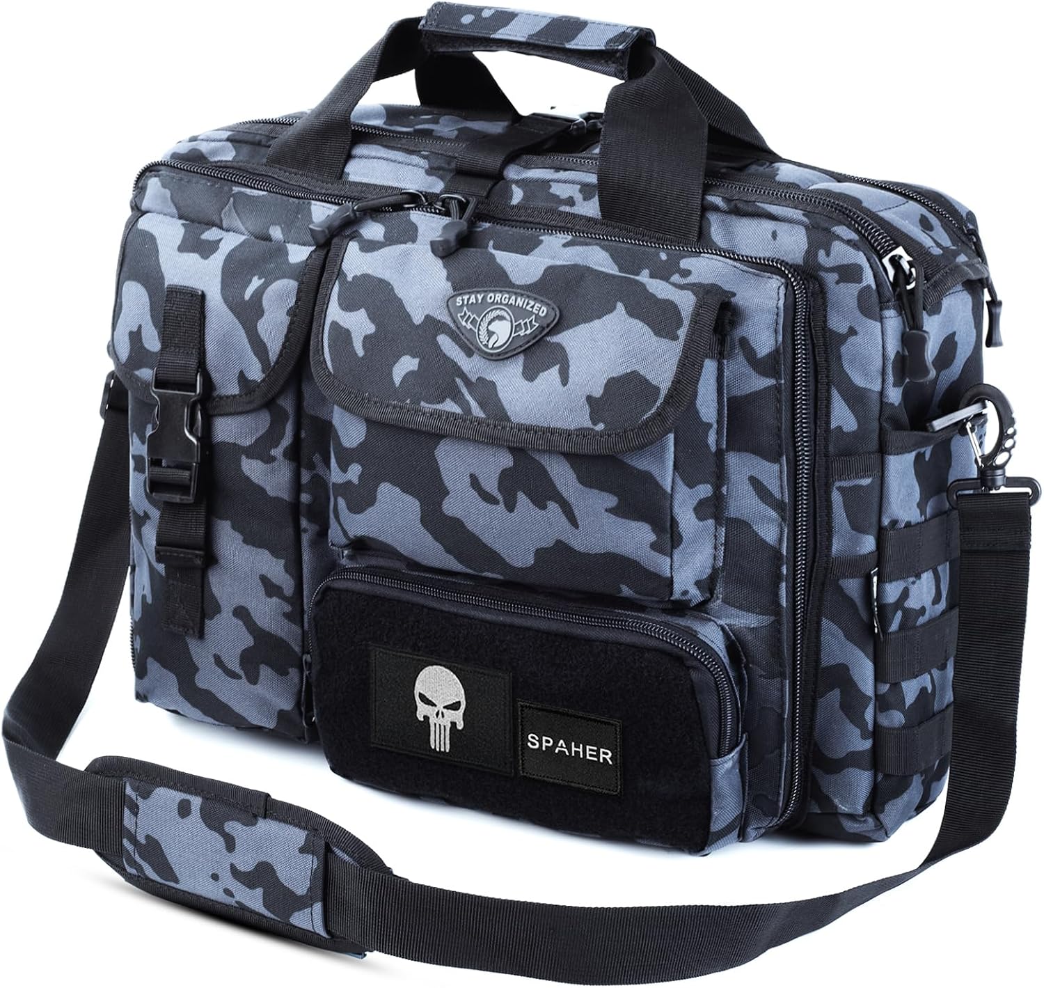 SPAHER Portfölj Herr Arbetsväska Herr Laptopväska 14/15,6/17,3 tum Business Tactical Bag Militärväska Axelväska Messenger Bag Herr Present för Kvinnor Herr