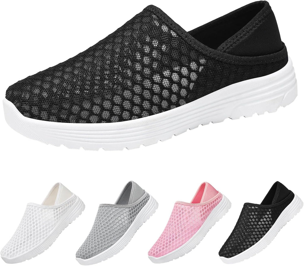 Legere bekväm snörfri herrsneakers, ventilerande herrsneakers, mjuk stickad topp, ortopediska slip-on skor, halkfria mjuka innersulor för fitness löpning promenader