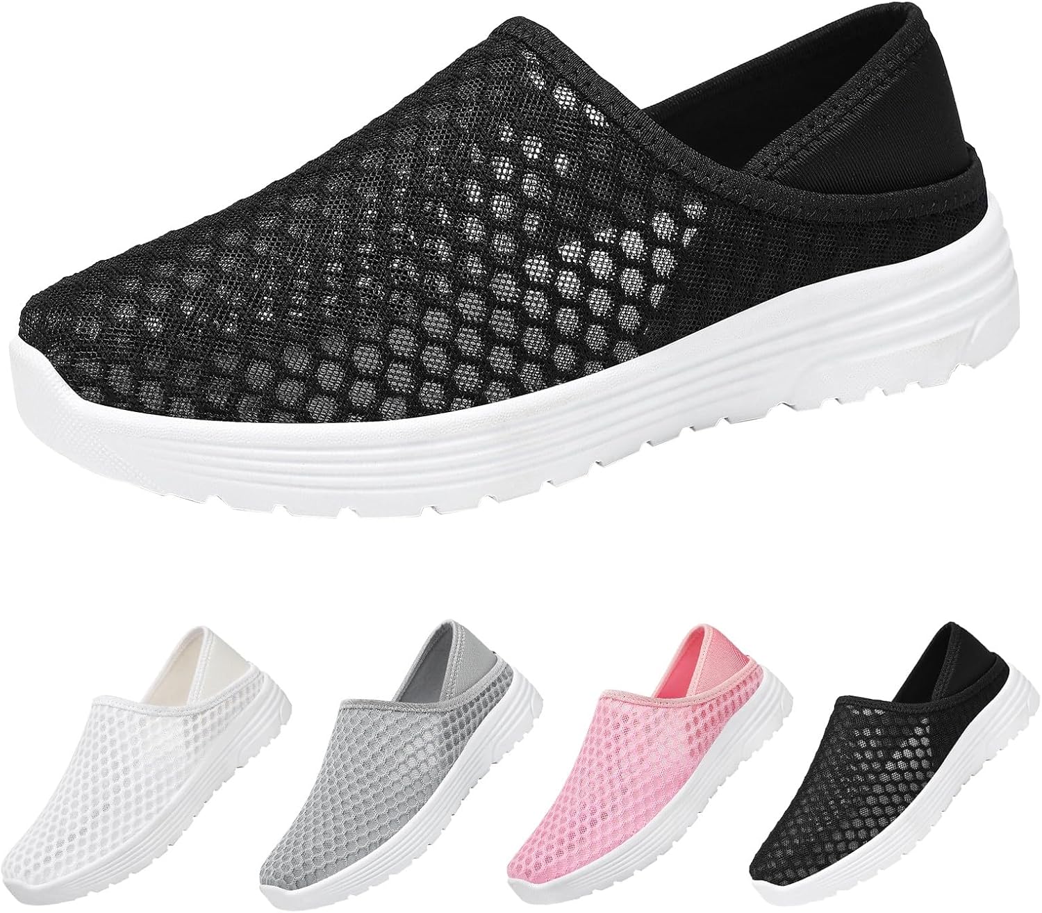 Legere bekväm snörfri herrsneakers, ventilerande herrsneakers, mjuk stickad topp, ortopediska slip-on skor, halkfria mjuka innersulor för fitness löpning promenader
