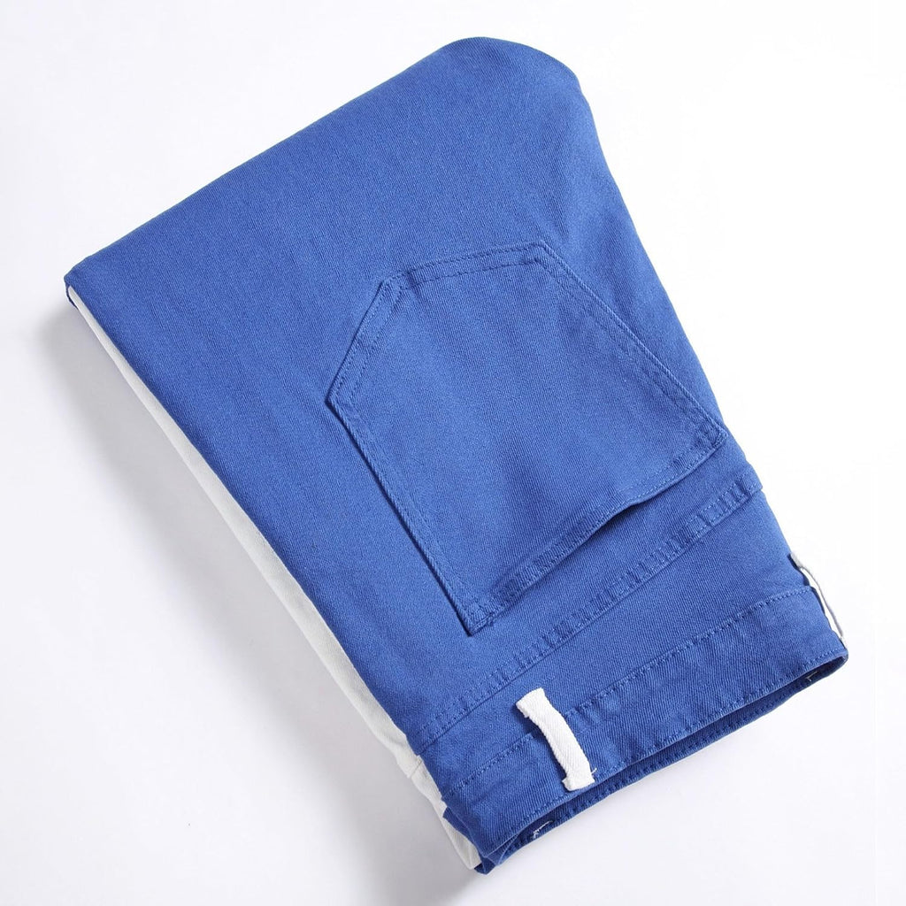 Smala jeans män vintage kontrastfärg smal normal denimbyxa