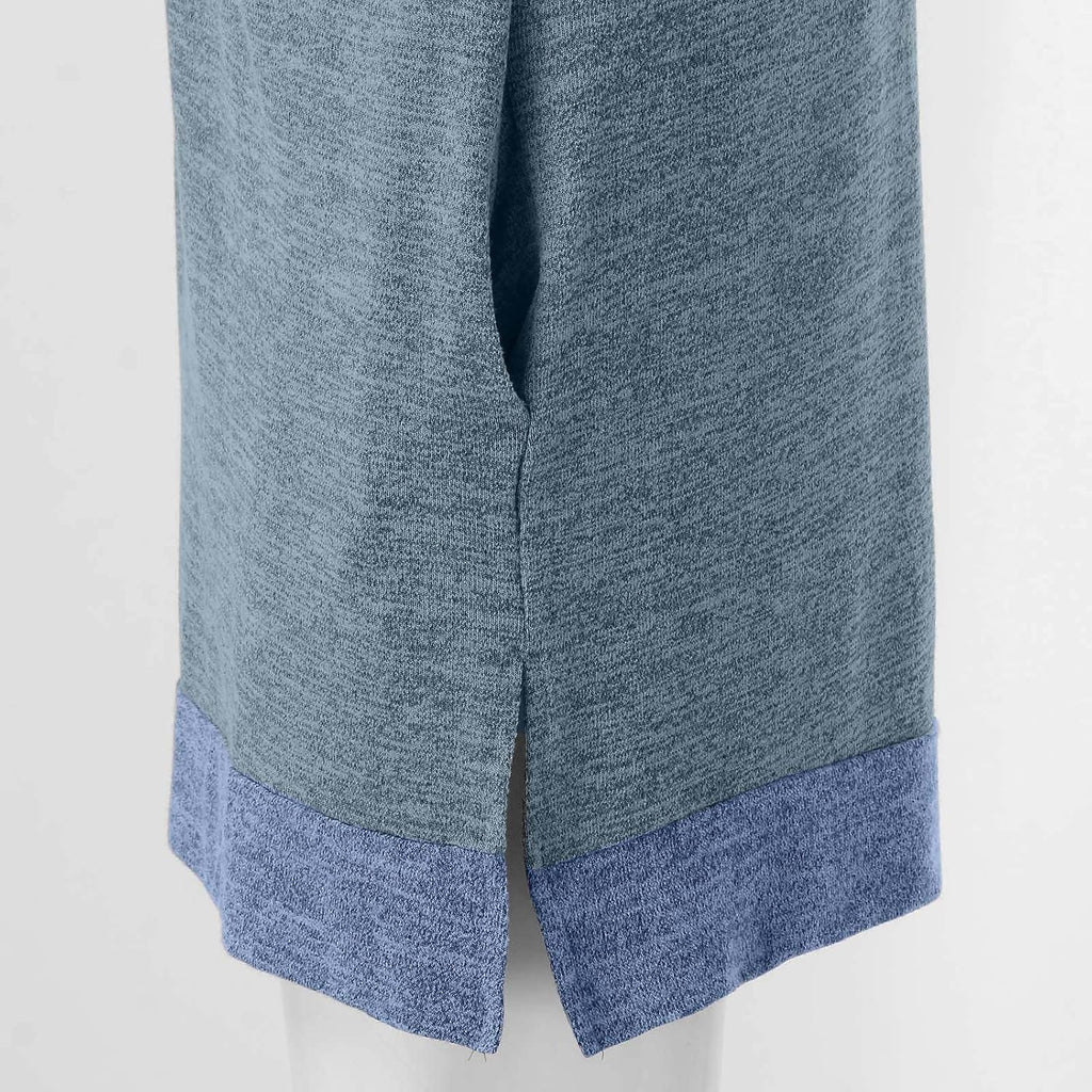 HUIFUAO T-shirt för kvinnor långärmad rund hals färgblock delad topp lös pullover topp skjorta kvinnor svart plus size t-shirt