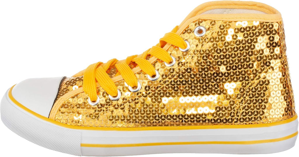 Brandsseller Dam Glitter sneakers paljetter halv höga spets damstövlar.
