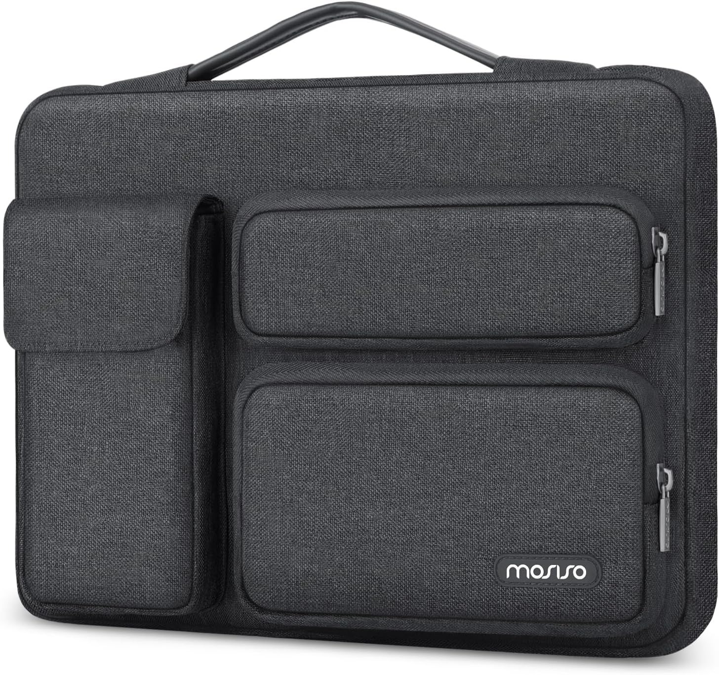 MOSISO 360 Protective Laptop Sleeve 14 inch, Laptop Sleeve Compatible with HP Dell ASUS Acer, HP Stream, Dell Latitude, IdeaPad, Side Opening Bag with 2 Raised and 1 Flapover Pockets