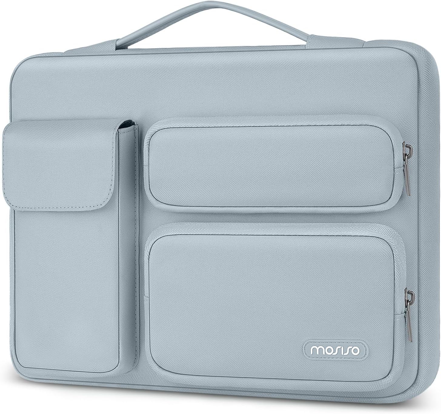 MOSISO 360 Protective Laptop Sleeve 14 inch, Laptop Sleeve Compatible with HP Dell ASUS Acer, HP Stream, Dell Latitude, IdeaPad, Side Opening Bag with 2 Raised and 1 Flapover Pockets