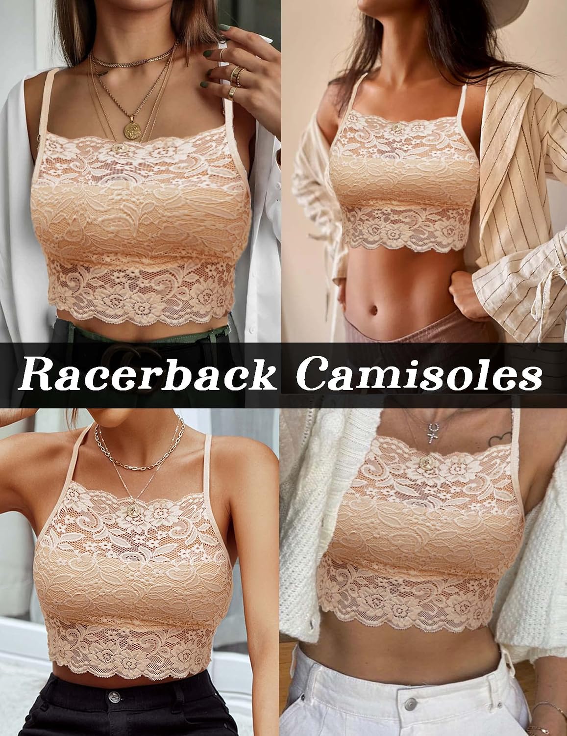Avidlove Damer spets crop top camilose undertröja magfri toppar