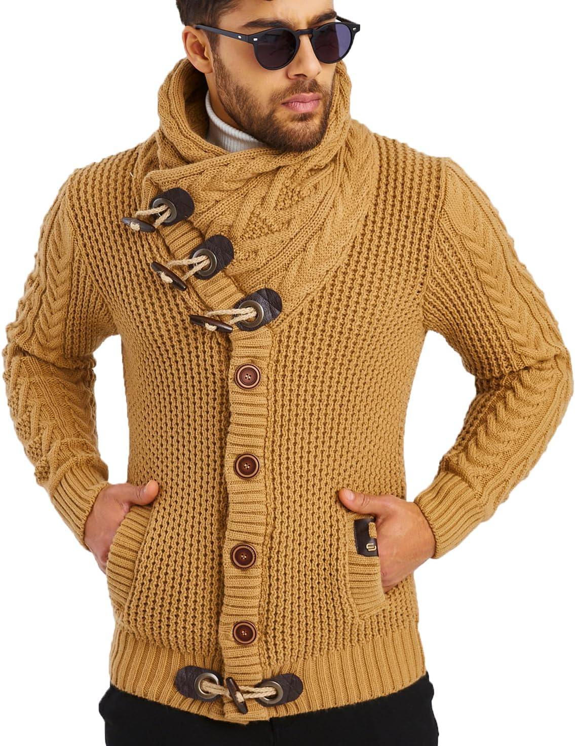Leif Nelson Herrcardigan, jacka med sjalkrage, LN-4195