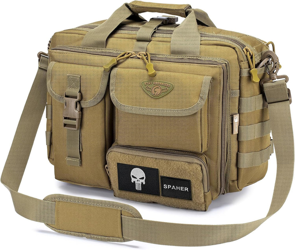 SPAHER Portfölj Herr Arbetsväska Herr Laptopväska 14/15,6/17,3 tum Business Tactical Bag Militärväska Axelväska Messenger Bag Herr Present för Kvinnor Herr