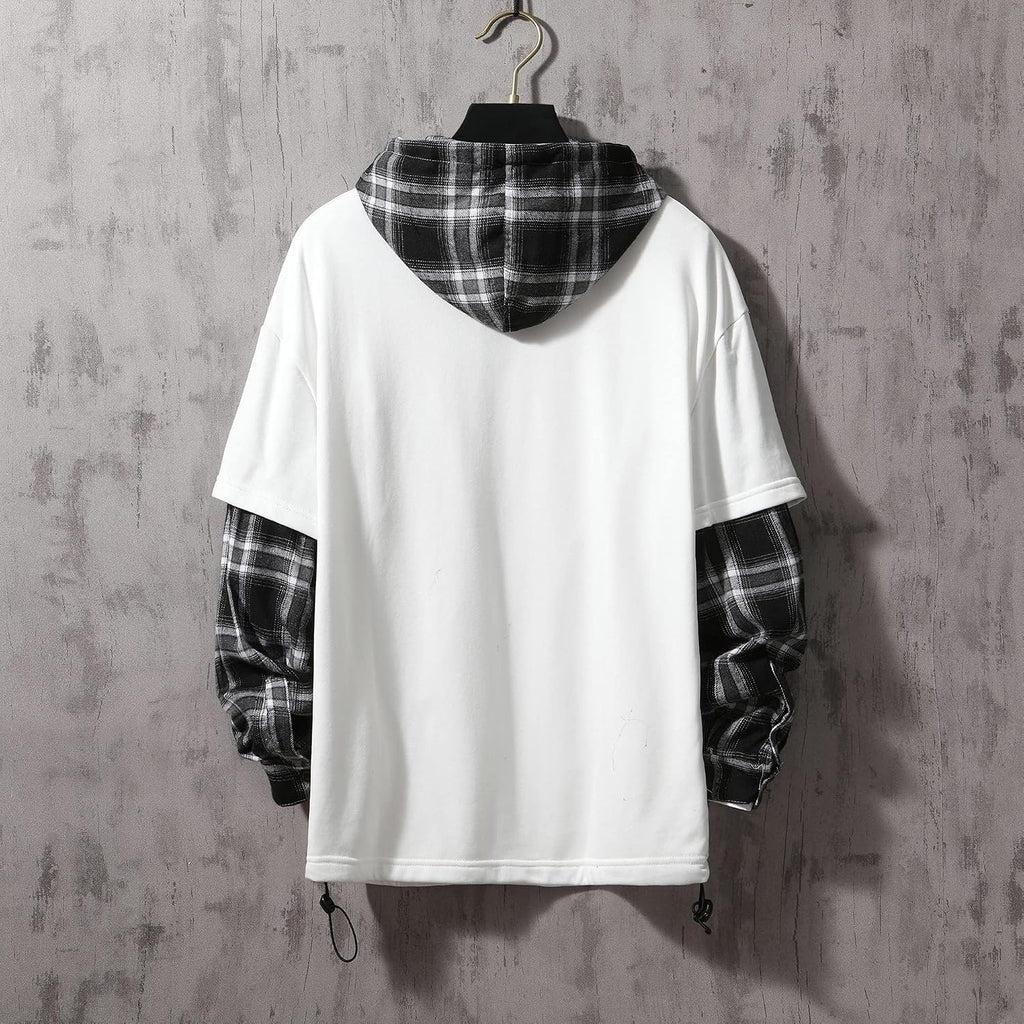 GURUNVANI Lappteknik huvtröjor herr bokstavstryck streetwear huvtröja herr sweatshirt