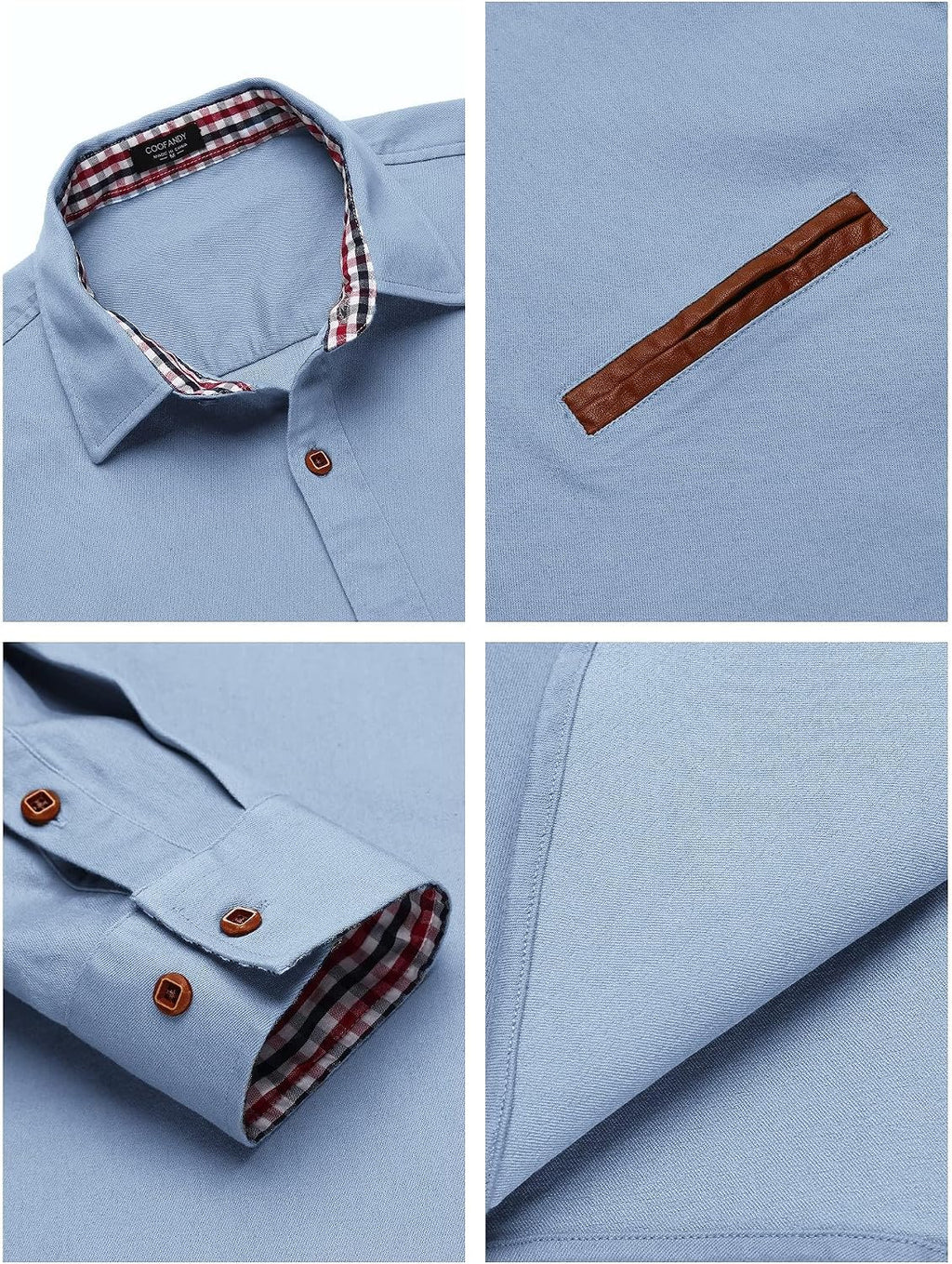 COOFANDY jeansskjorta för män, denimskjorta, långärmad skjorta, cowboystil, fritidsskjorta, män, Kent krage, affärer, ledig