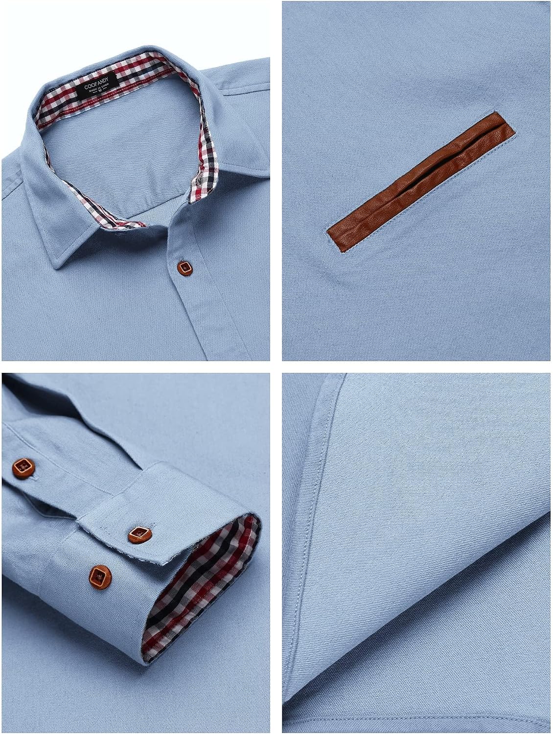 COOFANDY jeansskjorta för män, denimskjorta, långärmad skjorta, cowboystil, fritidsskjorta, män, Kent krage, affärer, ledig