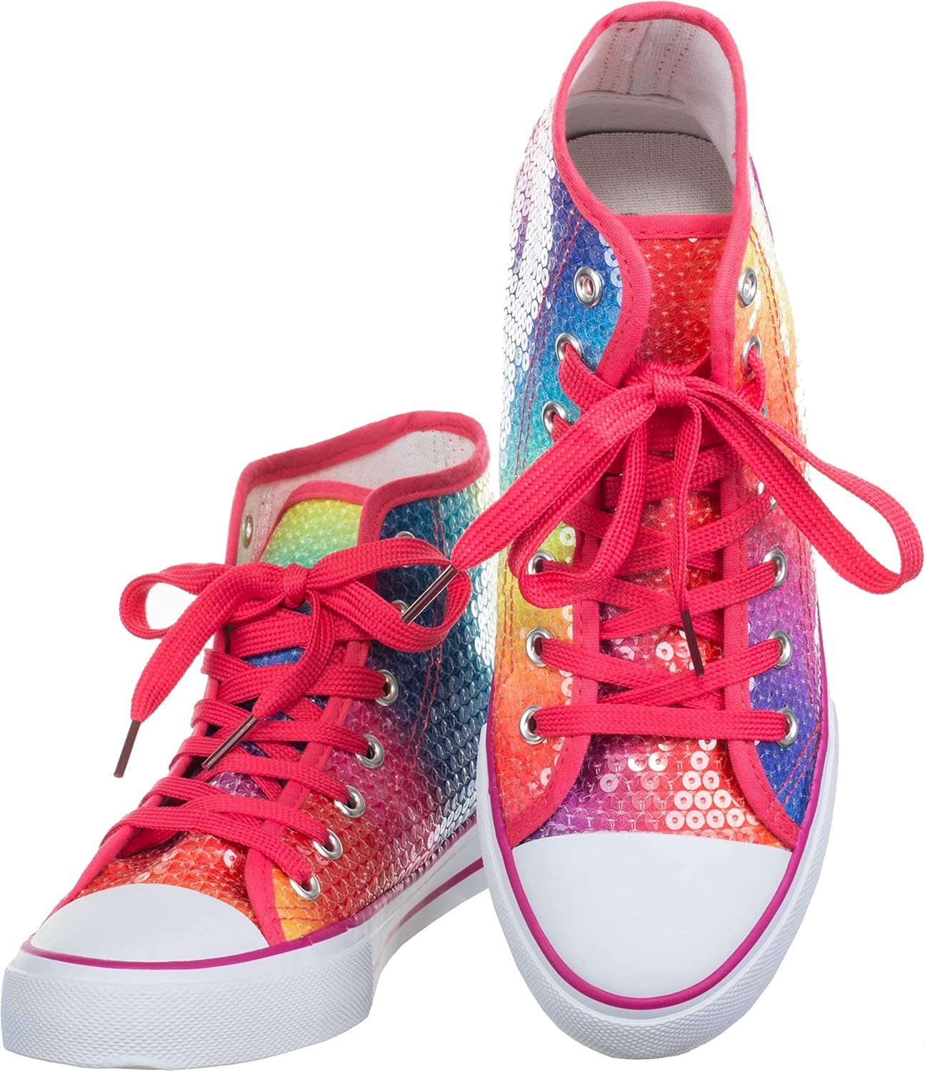 Brandsseller Dam Glitter sneakers paljetter halv höga spets damstövlar.