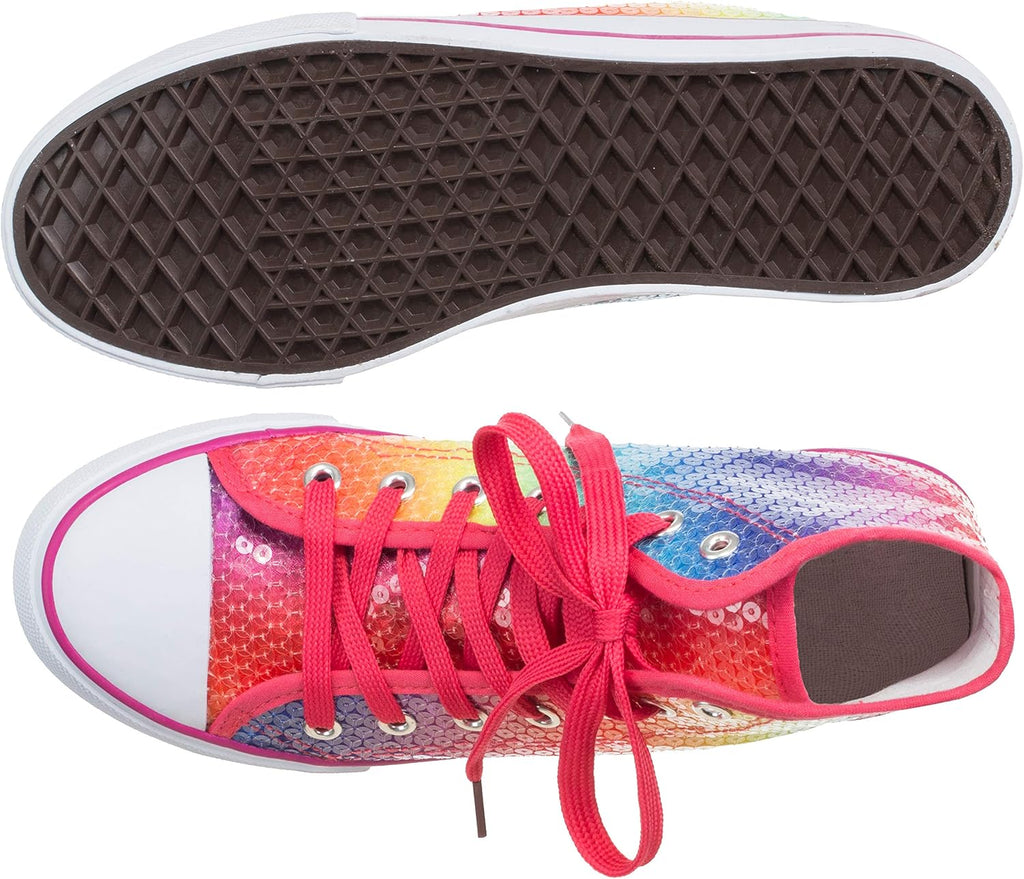 Brandsseller Dam Glitter sneakers paljetter halv höga spets damstövlar.