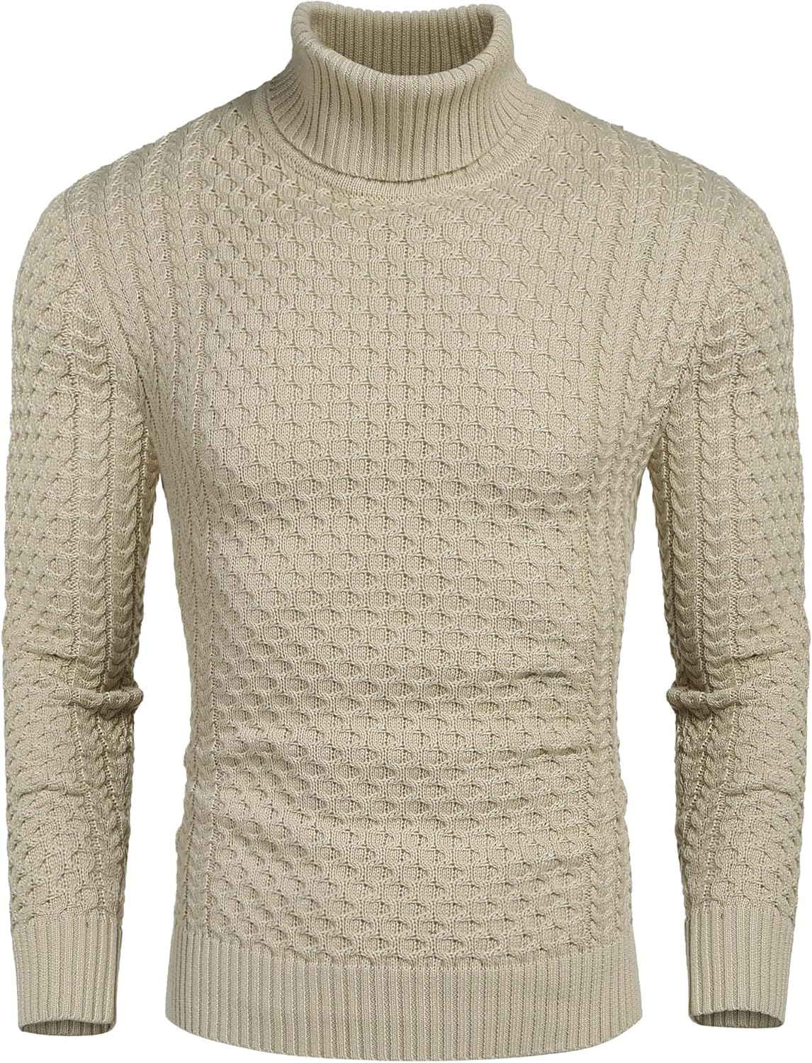COOFANDY Tröja för herr stickad tröja polotröja herr långärmad polotröja