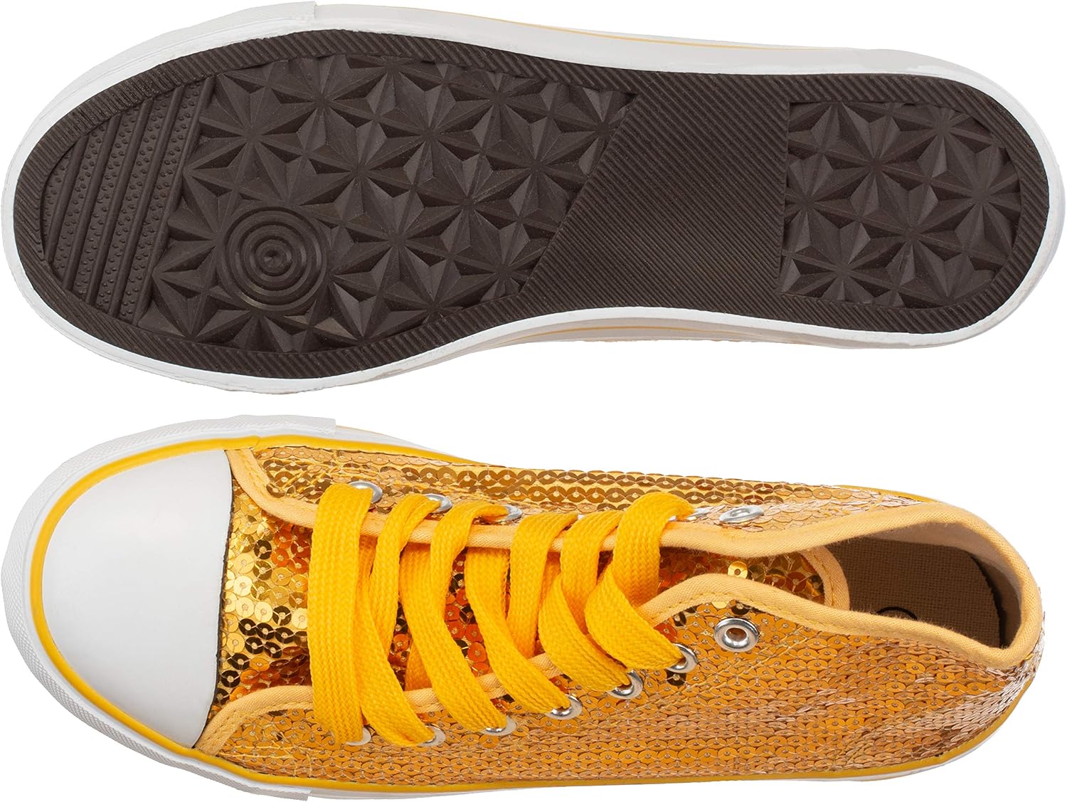 Brandsseller Dam Glitter sneakers paljetter halv höga spets damstövlar.