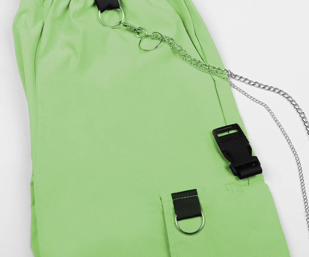 Cargobyxor dam med byxkedja gotiska kläder dam goth punk Y2k techwear byxor