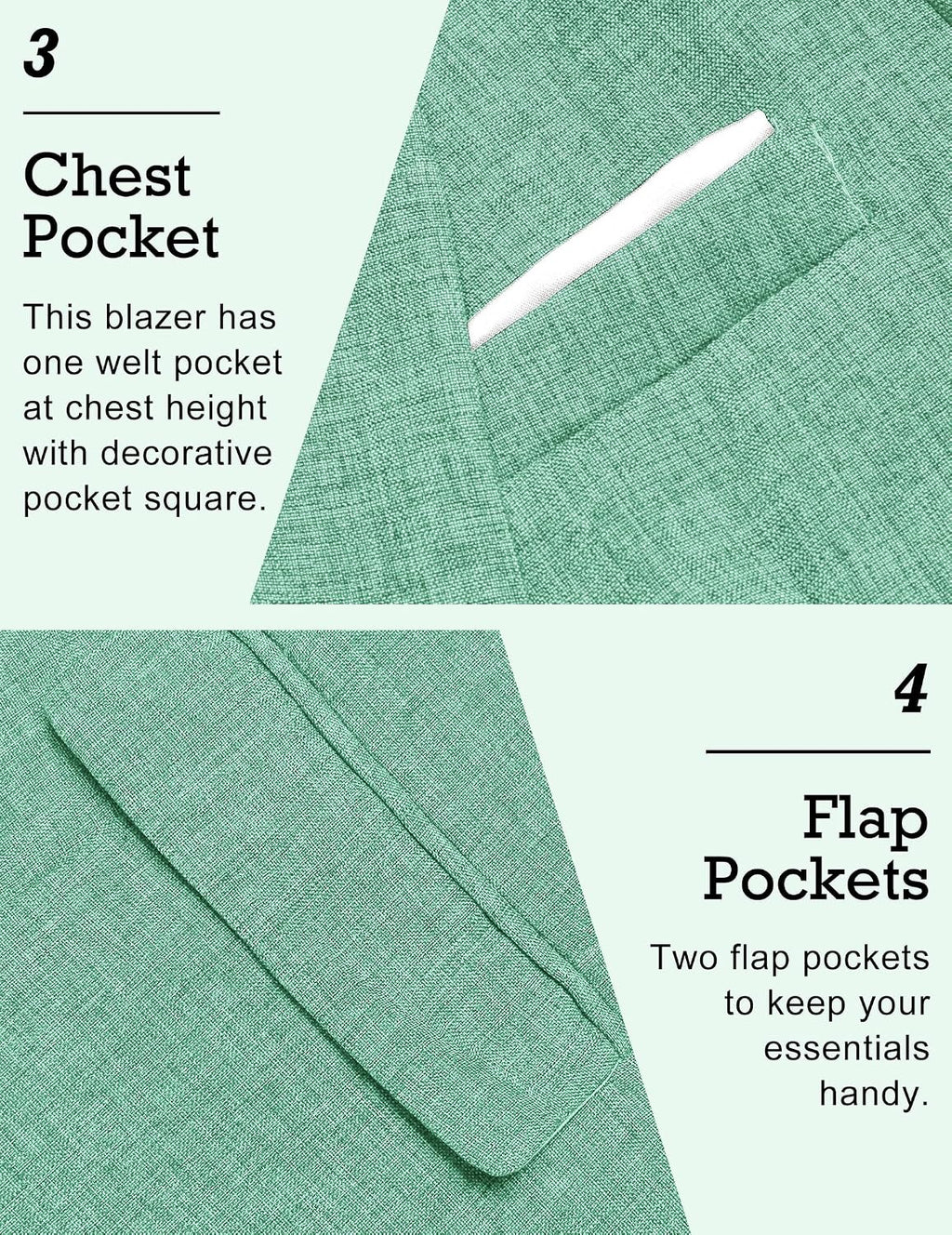 Coofand Vardaglig kostymkavaj för män, blazer, lätt och sportig med en knapp, linnetextur