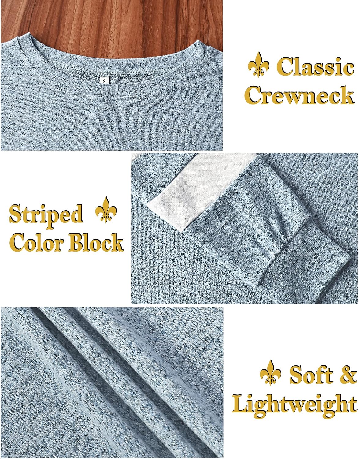 MOLERANI Långärmad rund hals lediga T-shirts blusar sweatshirts tunika toppar för vintern