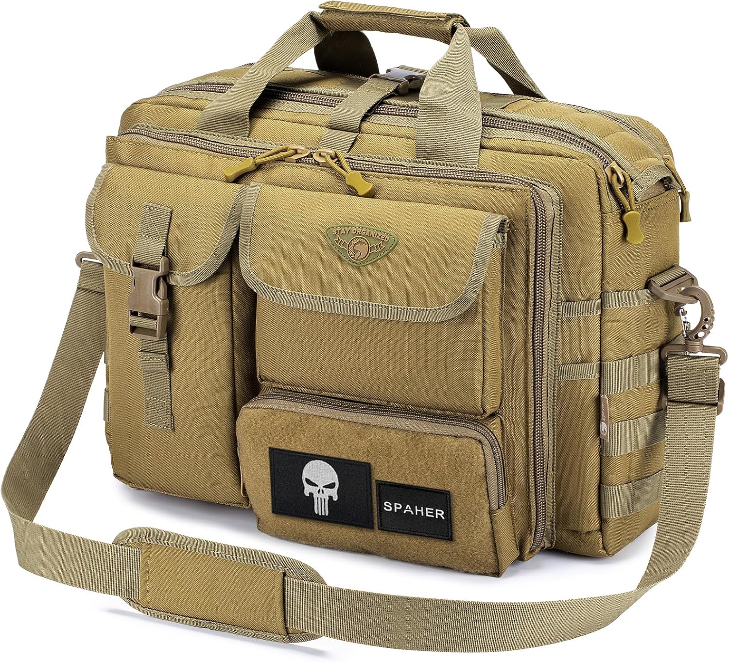 SPAHER Portfölj Herr Arbetsväska Herr Laptopväska 14/15,6/17,3 tum Business Tactical Bag Militärväska Axelväska Messenger Bag Herr Present för Kvinnor Herr