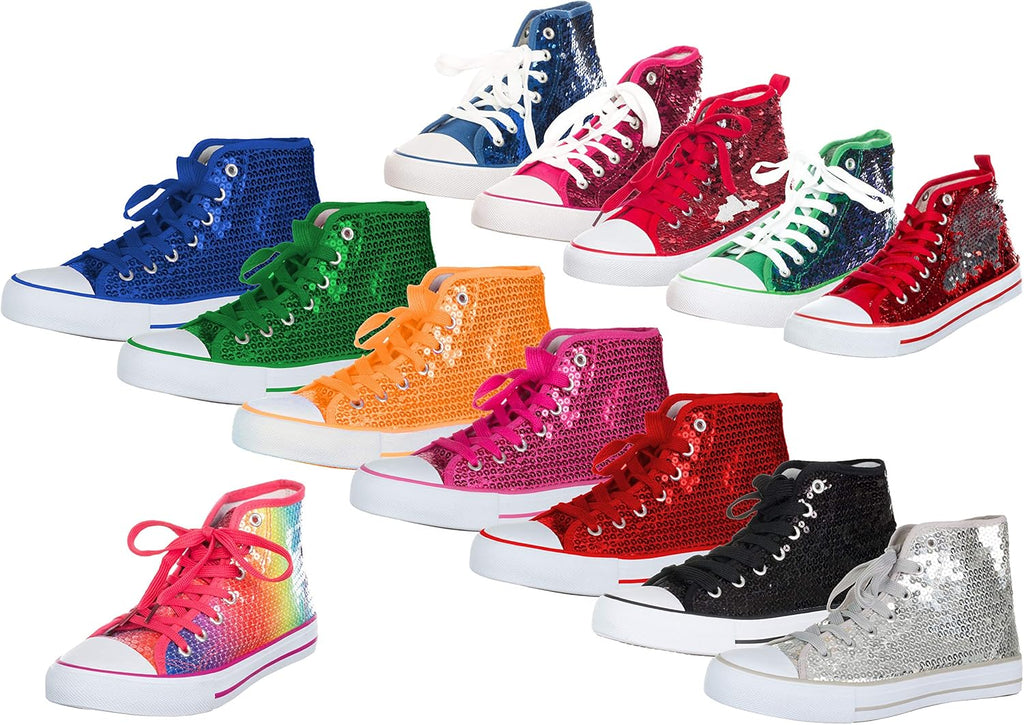 Brandsseller Dam Glitter sneakers paljetter halv höga spets damstövlar.