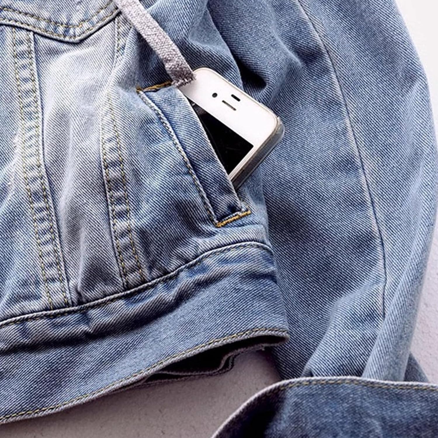 Huvtröjor för kvinnor vardaglig sommar långärmad huvtröja denimjackor button down trendig jeansjacka med huva
