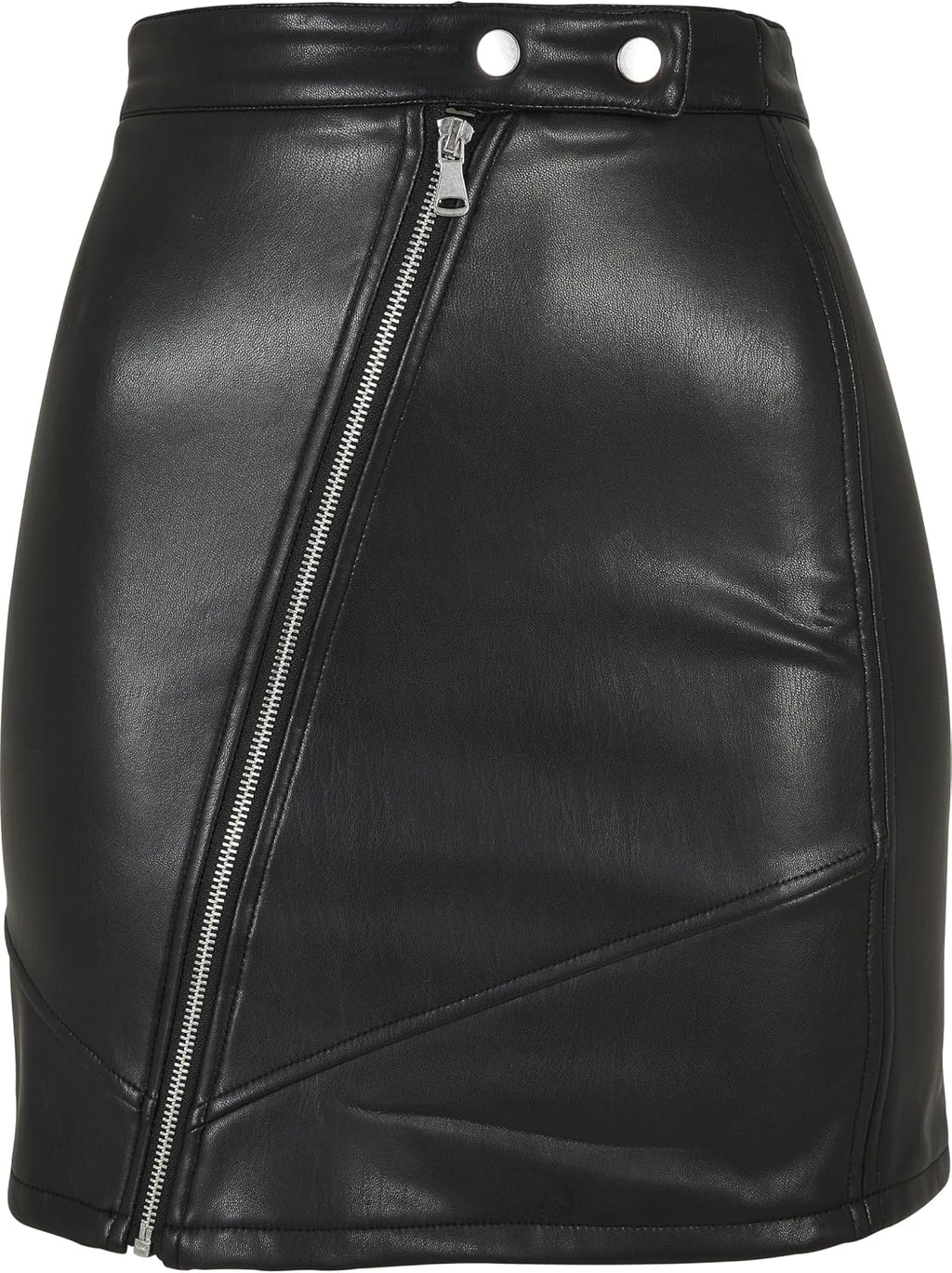 Urban Classics Biker kjol i syntetiskt läder, damkjol i konstläderlook, finns i svart, storlekar XS-5XL, svart, M