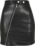 Urban Classics Biker kjol i syntetiskt läder, damkjol i konstläderlook, finns i svart, storlekar XS-5XL, svart, M