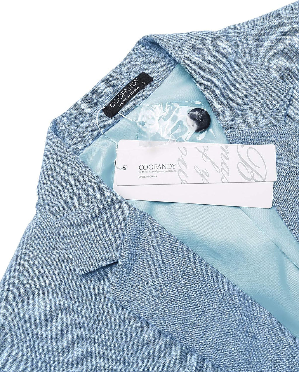Coofand Vardaglig kostymkavaj för män, blazer, lätt och sportig med en knapp, linnetextur