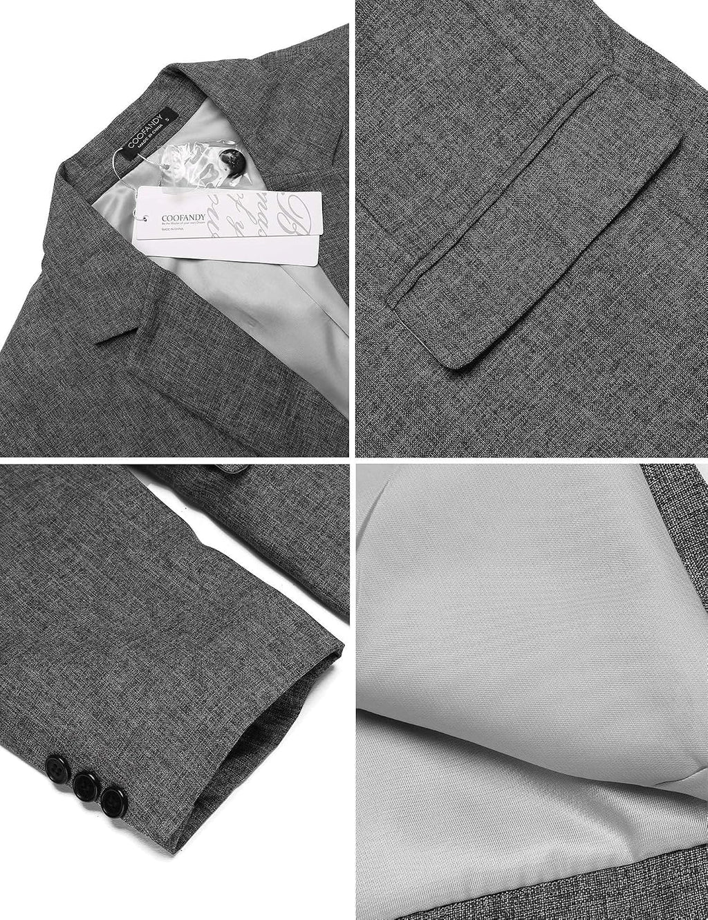 Coofand Vardaglig kostymkavaj för män, blazer, lätt och sportig med en knapp, linnetextur