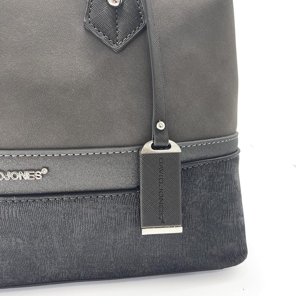David Jones - Dam Stor Handväska - PU Läder Tote Bag - Praktisk Randig Axelväska - Kvinnor Medelstor Väska Axelremsväska Tygväska Damväska Shopper - Trendig Mode Elegant Kontor Arbete